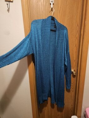 Lane Bryant Teal Open-Front Drape Cardigan